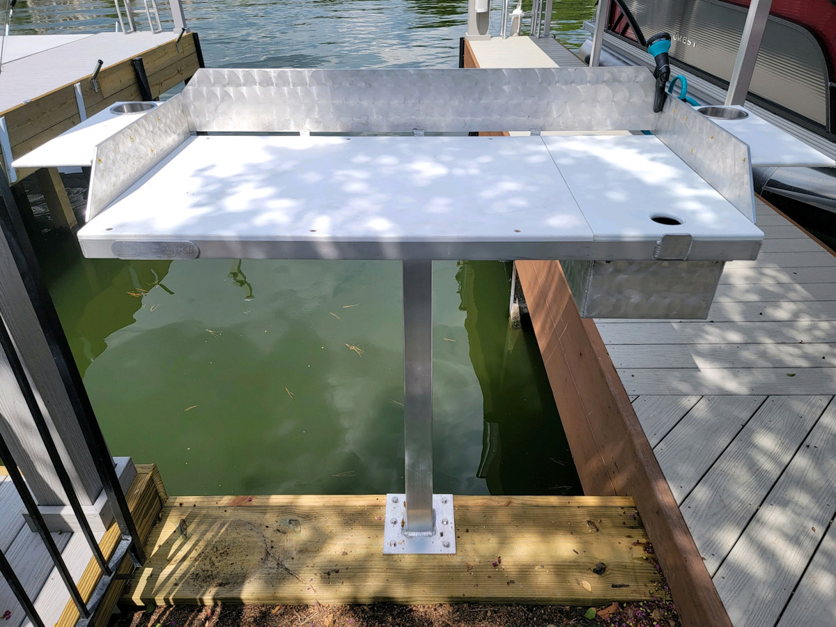 Fishing Fillet Table Mounted To Boat Dock