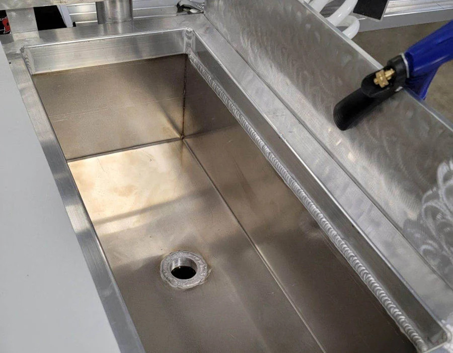 Sink With Starboard Cover For Bait Cleaning Table